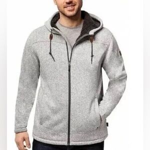 Rugged Elements fleece lined grey hoodie full zip size L
